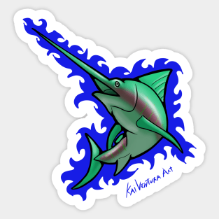 Marlin Rad Design Color Variant B Sticker